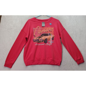 Camaro Sweatshirt Unisex Small Raspberry Oversized Long Raglan Sleeve Round Neck